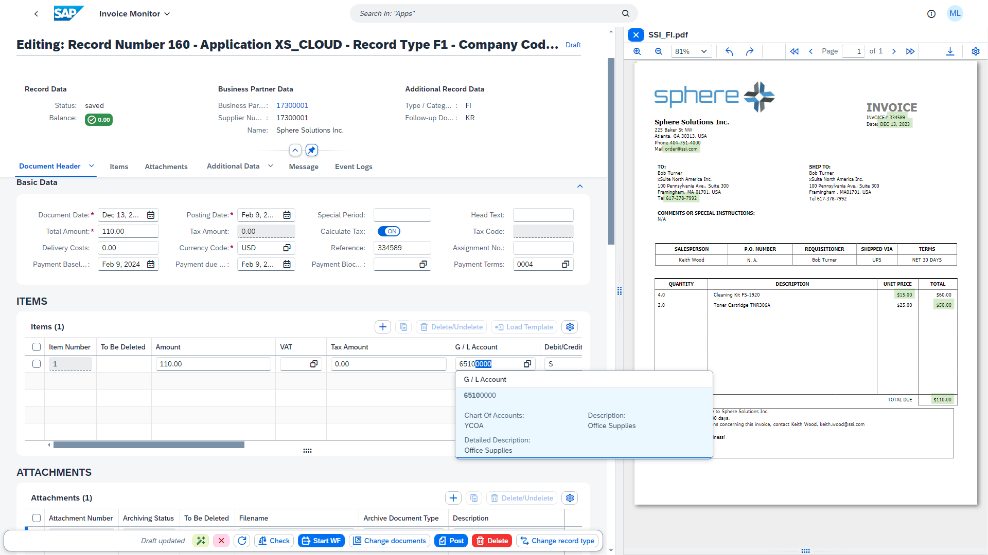 Centralized Invoice Input Monitor